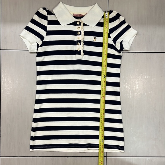 Juicy Couture Vintage Y2K Striped Polo Puff Short Sleeve Top Size Small - Picture 11 of 13